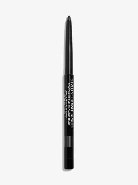 Chanel Stylo Yeux Waterproof black eyeliner pencil on light gray background
