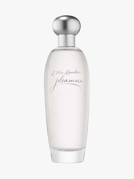 Estée Lauder Pleasures in branded component on a light gray background